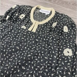 Castleberry Women's‎ Vintage Floral Open Cardigan Skirt Suit Grey Size 10